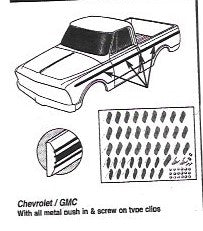 1981-1987 Pre-Cut Side Molding Kit Chev C10 Standard Cab Short Box #TG