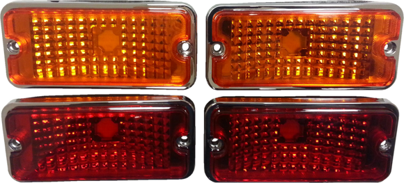 EURO MARKER LIGHT SET, RED/AMBER ,4 PC